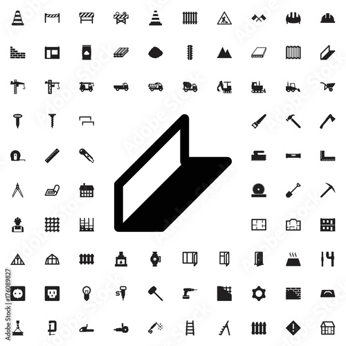 Rolled metal icon. set of filled construction icons.