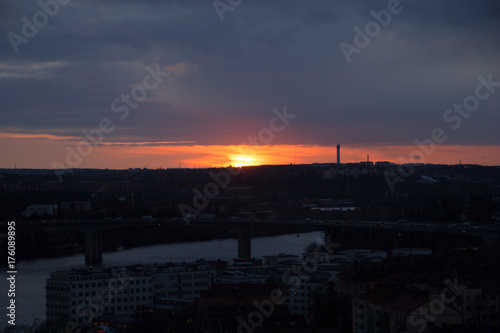 Canvas Print vy över stockholm