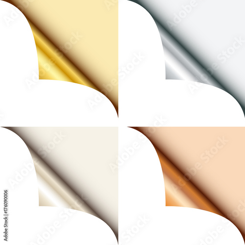 4 Metallic Corners Angled Full Right Up