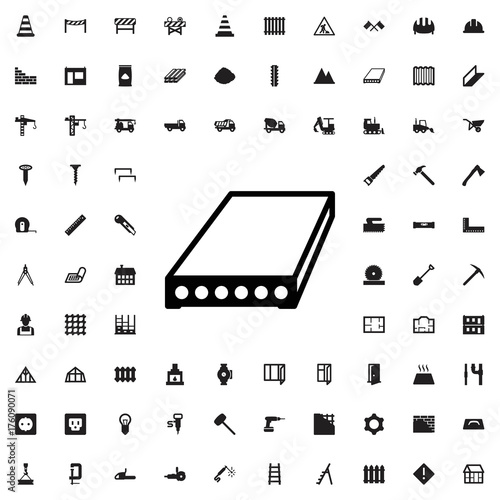 Slab icon. set of filled construction icons.