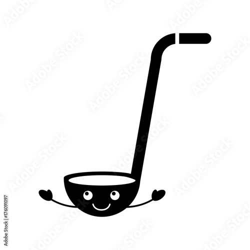 cartoon soup ladle spoon element kitchen icon