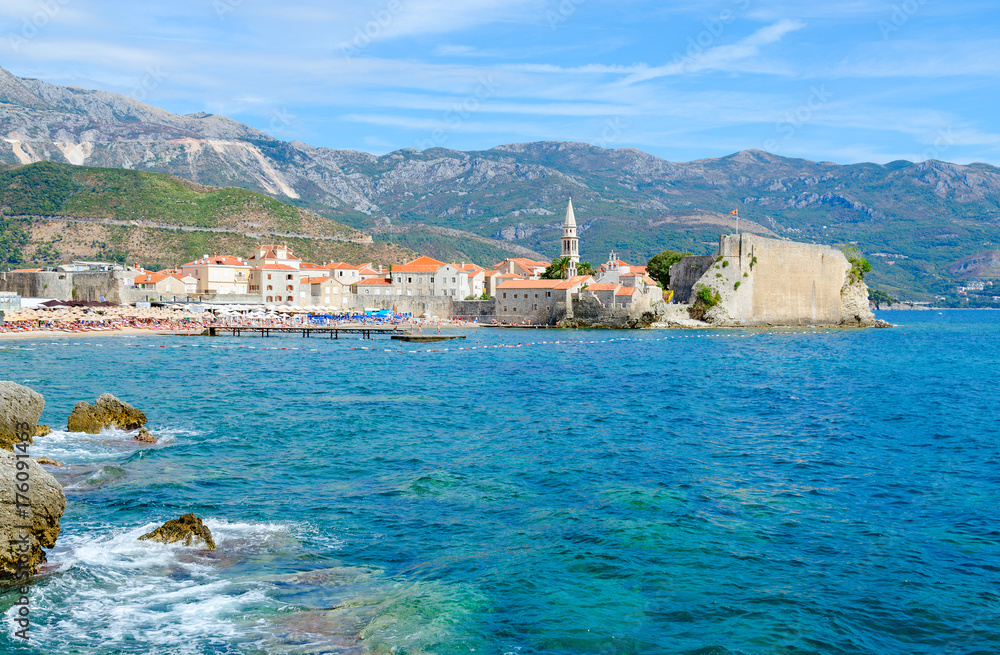 Fototapeta premium Beautiful view of Old Town, Budva, Montenegro