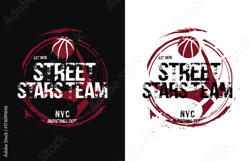 Streetball concept. Vector illustration for t-shirt