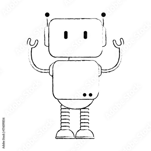 electronic robot character icon