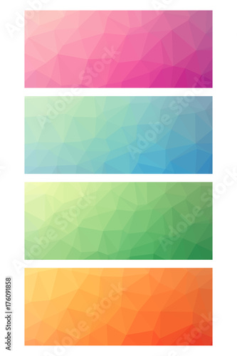 Low poly rectangle set as banner and design element
