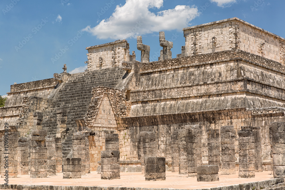 temple of the warriors at the Chichen Itza archaeological site in Mexico