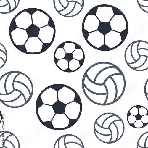 Sport ball seamless pattern. Seamless sport pattern with balls. Repeated backdrop for fashion clothes  t shirt  child  paper. Creative design isolated on white