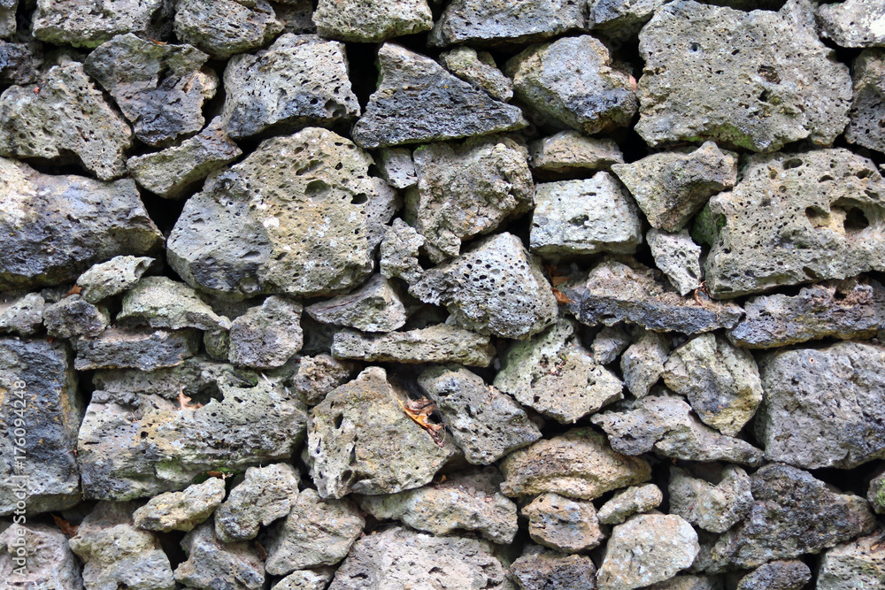 Fototapeta premium Detail of rocks in a dry stone wall