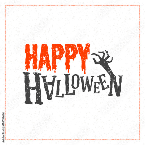 Happy Halloween greeting card. Typography design elements for greeting card or party flyer. Vector illustration