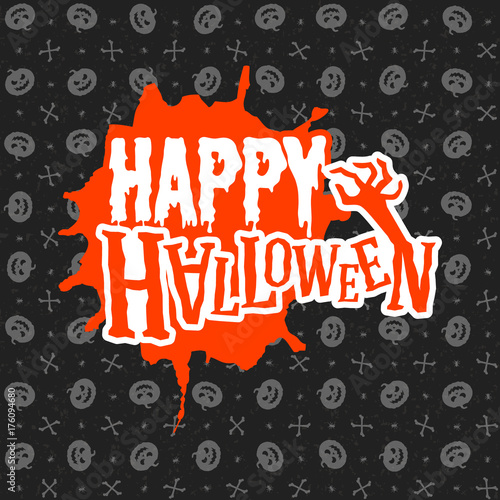 Happy Halloween greeting card. Typography design elements for greeting card or party flyer. Vector illustration