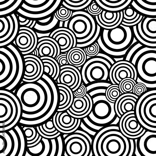 Circle seamless pattern. Seamless circle vector illustration background. Repeating geometric tiles. Concentric circles