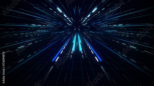 Blue radial light rays motion blurred abstract background