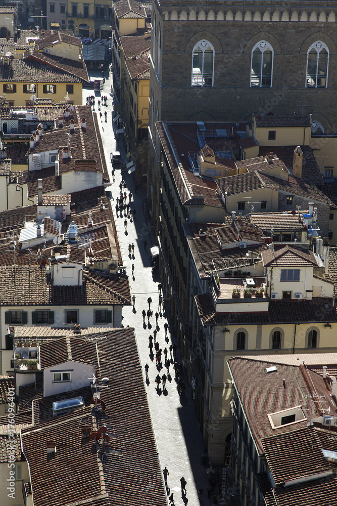 View of the streets surrounding Piazza del Duomo in Florence