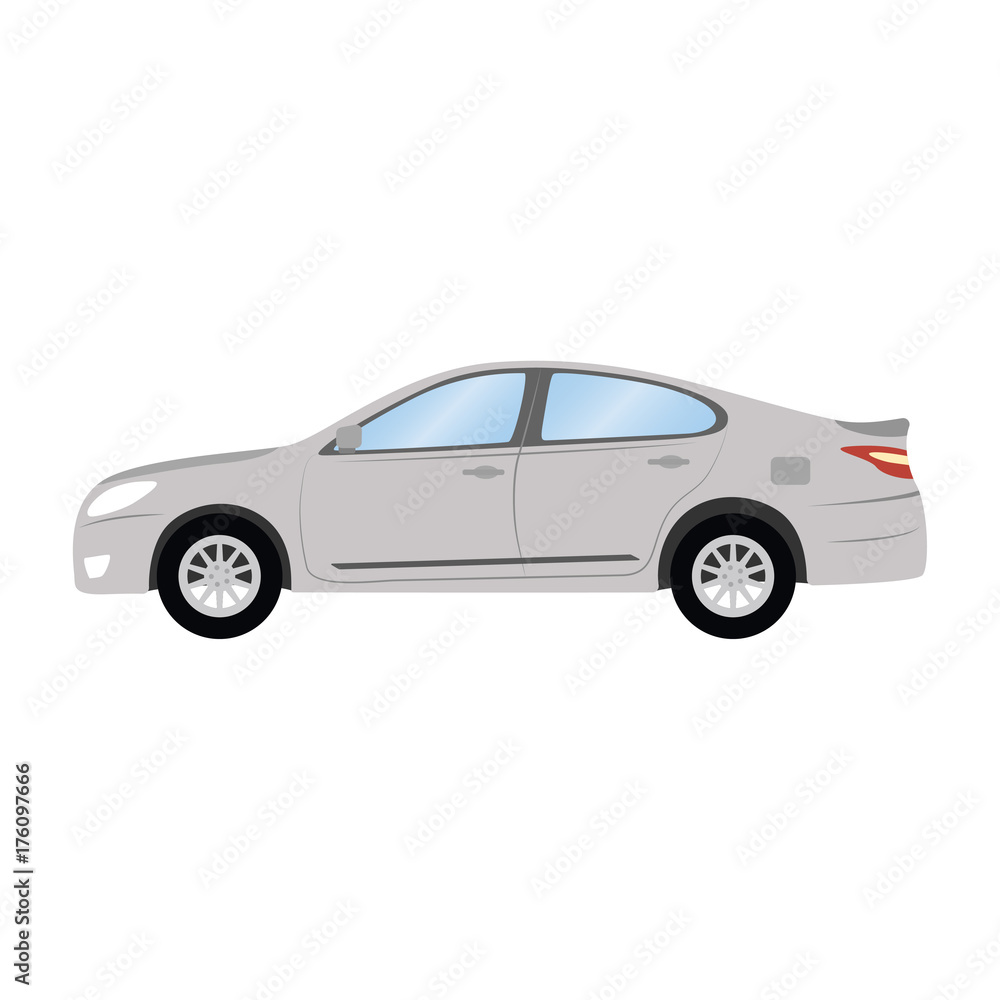 1643410 Car vector template on white background. Business sedan isolated. grey sedan flat style. side view