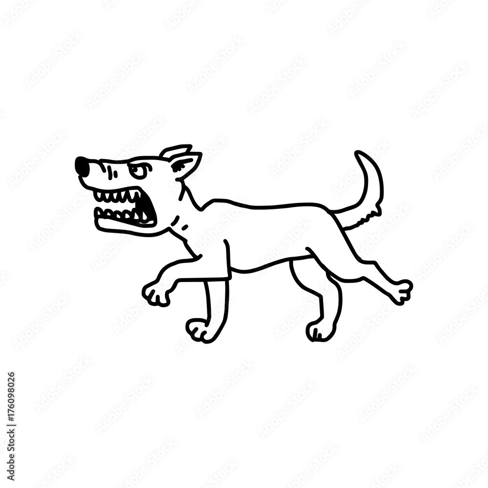 barking dog vector illustration sketch hand drawn with black lines, isolated on white background barking dog vector illustration sketch hand drawn with black lines, isolated on white background