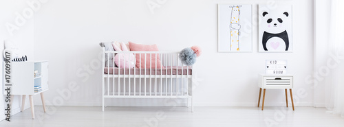 White wooden crib photo