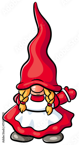 Niedlicher Weihnachtswichtel - Vektor-Illustration