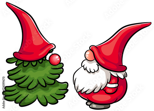 Niedlicher Weihnachtswichtel - Vektor-Illustration
