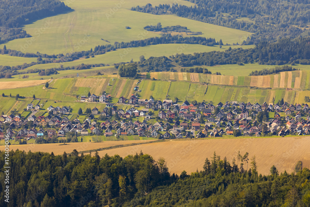 Naklejka premium Vychodna, typical Liptov village, Slovakia