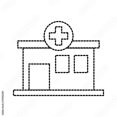 hospital building medical center front view icon