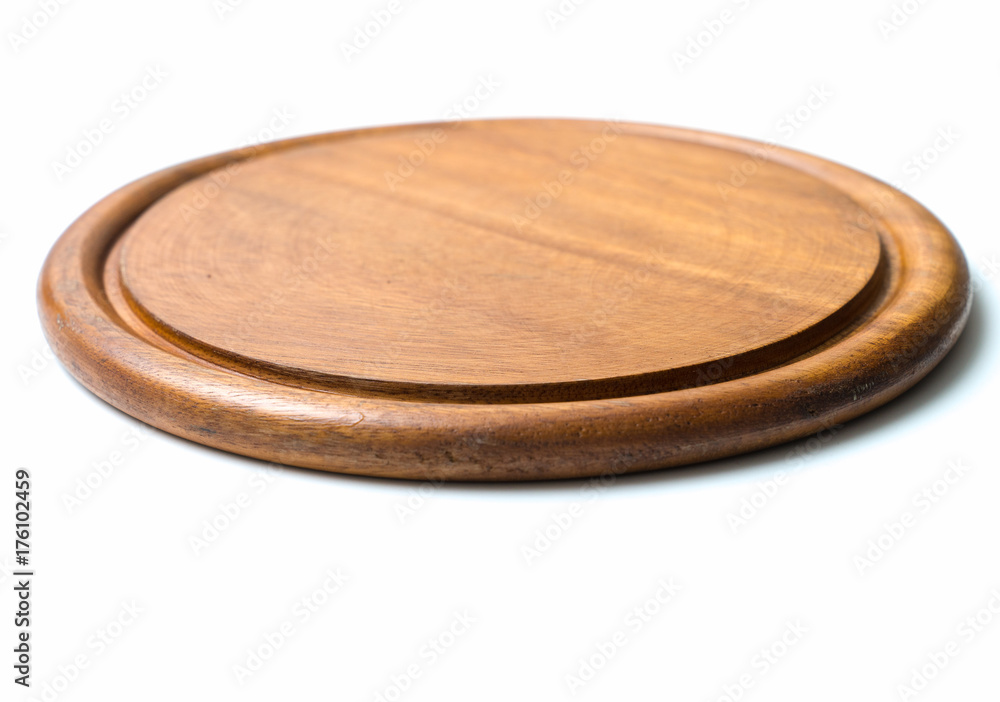 Circle wood plate isolated on white background Circle wood plate isolated on white background
