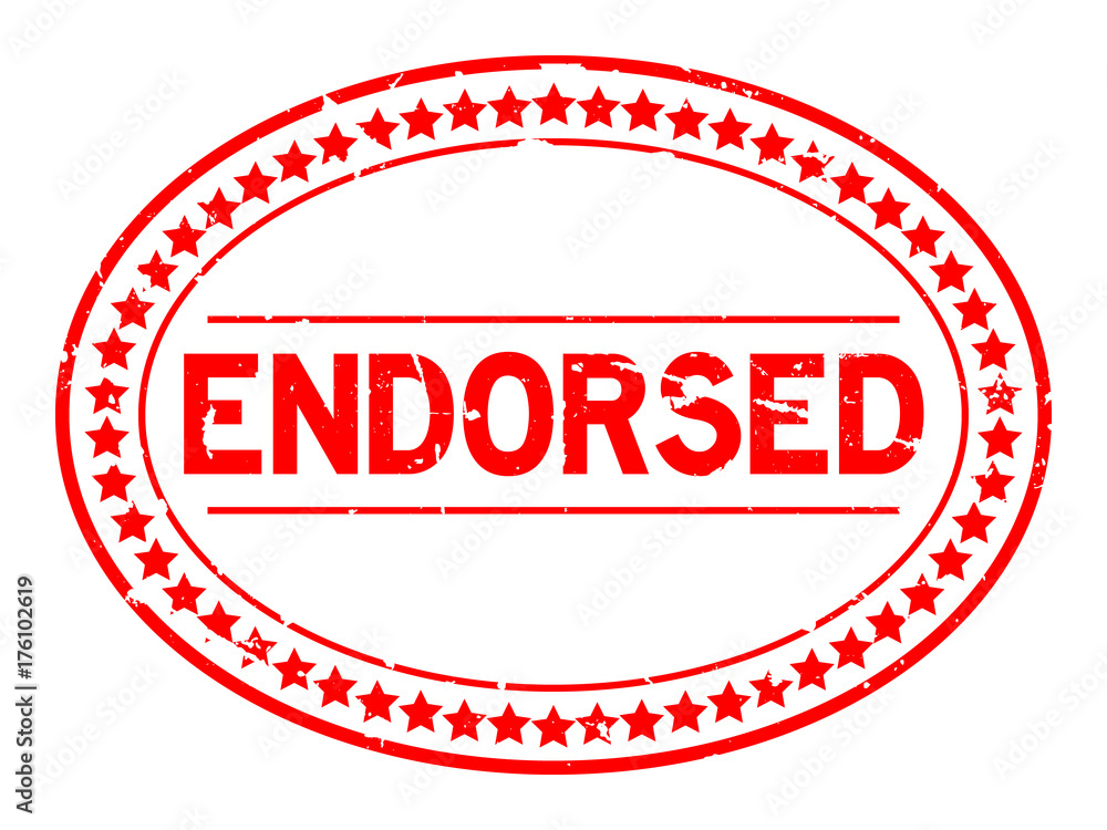 Grunge red endorsed oval rubber seal stamp on white background Grunge red endorsed oval rubber seal stamp on white background