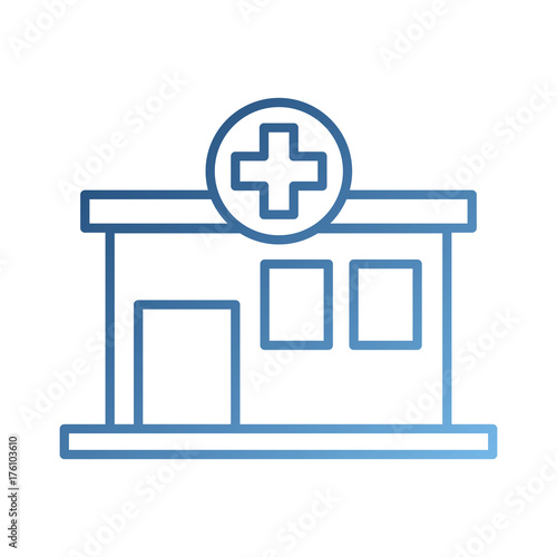 hospital building medical center front view icon