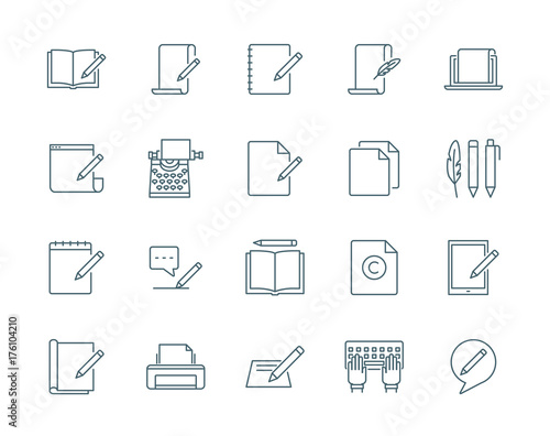 Copywriting vector icons set