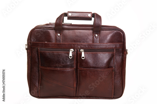 Leather briefcase made from high quality leather for executives. Available with clipping path