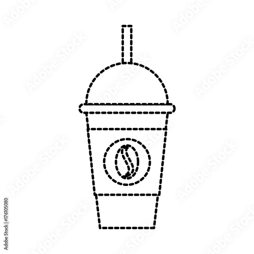 coffee for takeaway cold frappe straw drink template