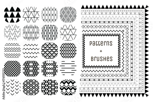 20 Vector Geometric Patterns and 7 Pattern Brushes