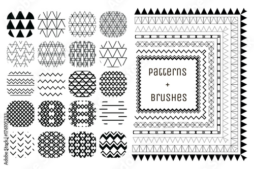 20 Vector Geometric Patterns and 7 Pattern Brushes