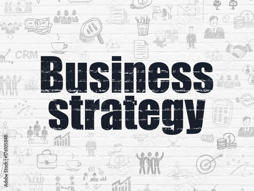 Business concept  Business Strategy on wall background