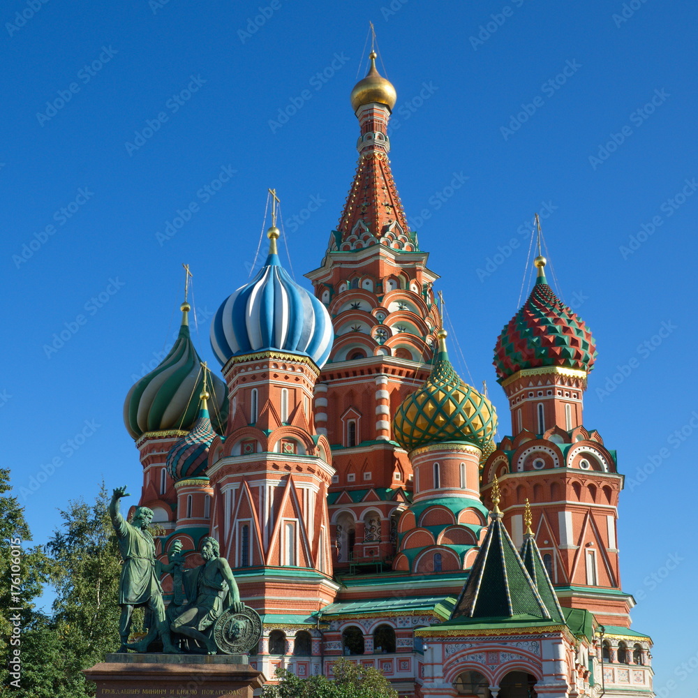 The Cathedral of the Intercession of the blessed virgin on the Moat (temple of Basil the blessed) on Red square