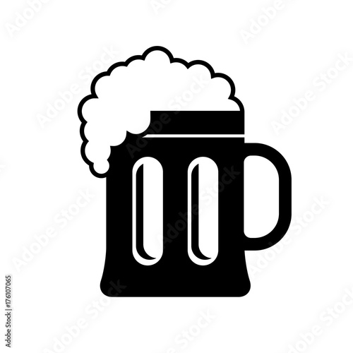 Beer vector icon on white background, alcoholic drink