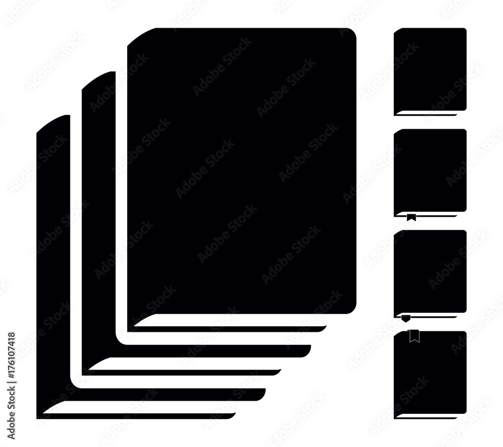 Black Book Icons. Vector Pictograms Black Book Icons. Vector Pictograms