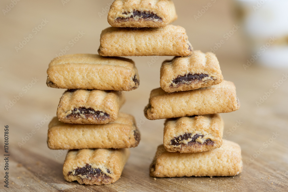 stack of stuffed breakfast chocolate biscuits