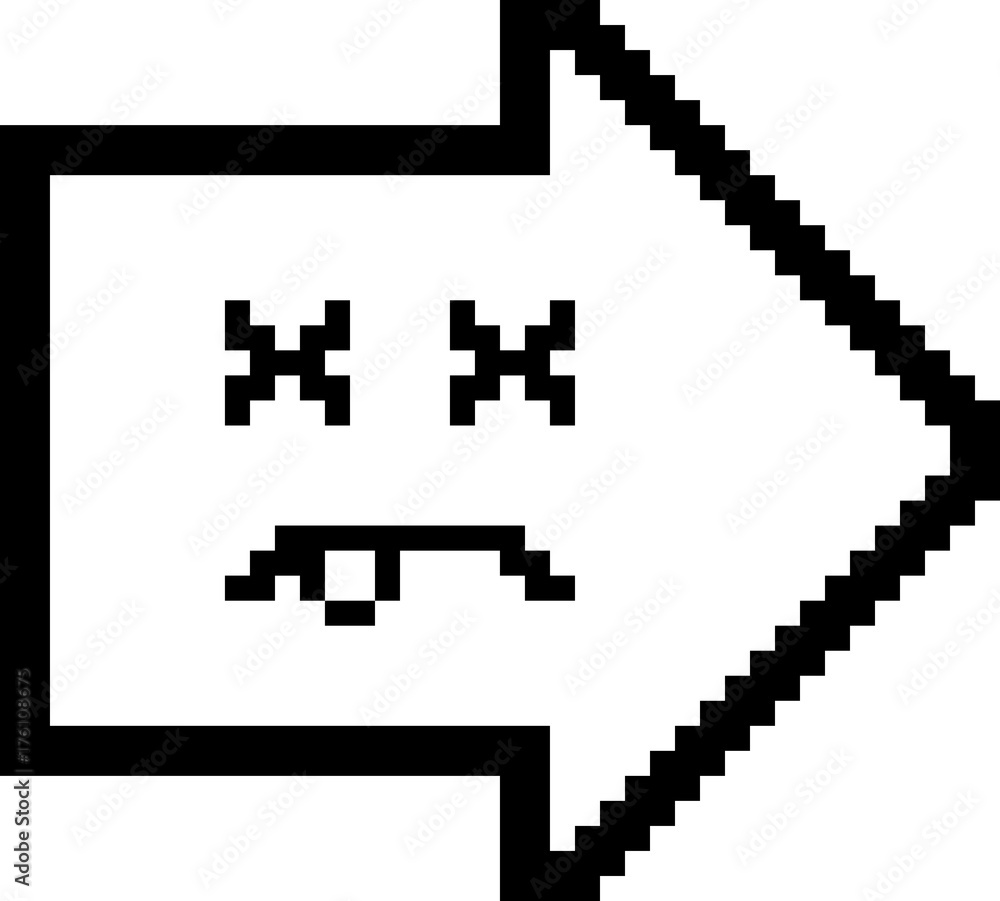 Obraz premium Dead 8-Bit Cartoon Arrow
