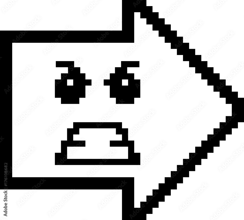 Angry 8-Bit Cartoon Arrow Angry 8-Bit Cartoon Arrow