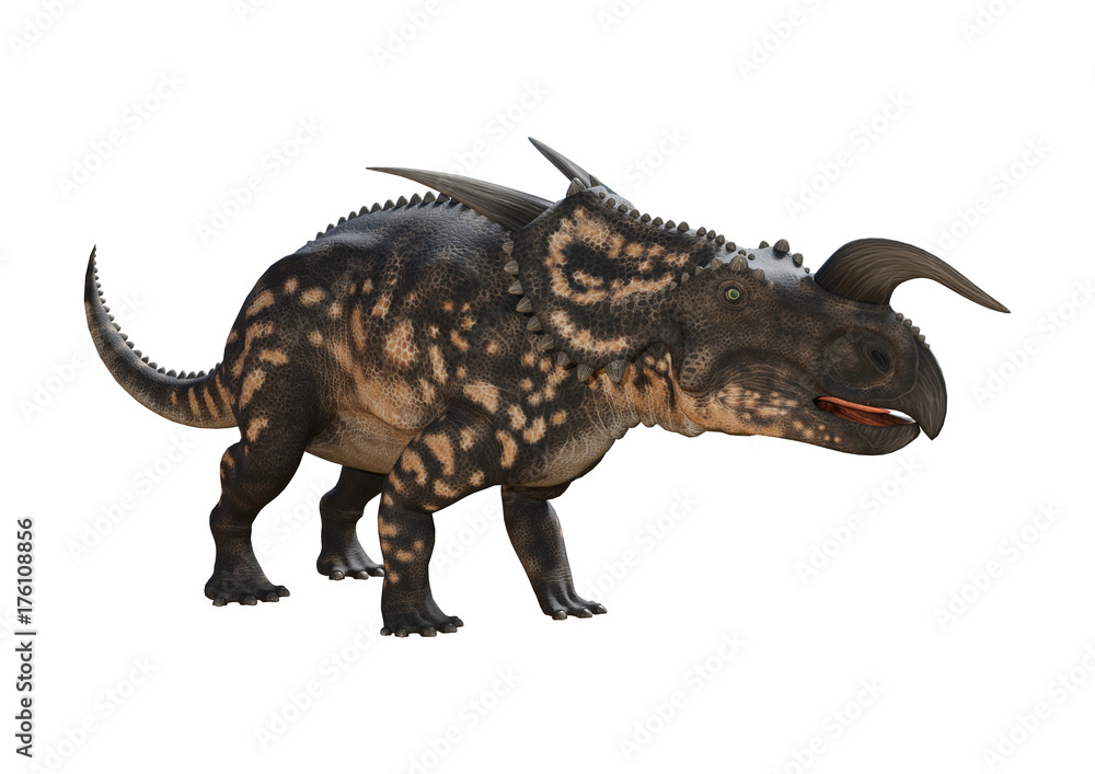 3D Rendering Dinosaur Einiosaurus on White 3D Rendering Dinosaur Einiosaurus on White