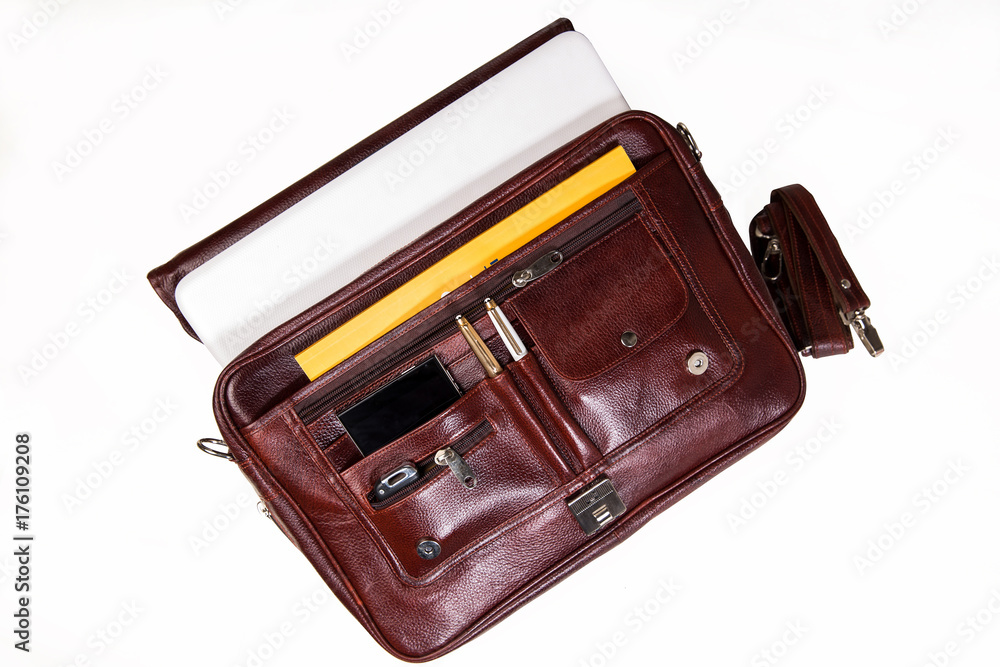 Leather bag made from high quality leather for executives. Available with clipping path Leather bag made from high quality leather for executives. Available with clipping path