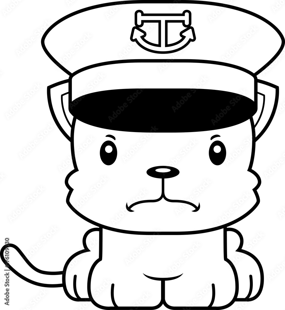 Cartoon Angry Boat Captain Kitten Cartoon Angry Boat Captain Kitten