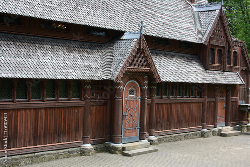 historische Fassade der Stabkirche in Hahnenklee, Goslar photo