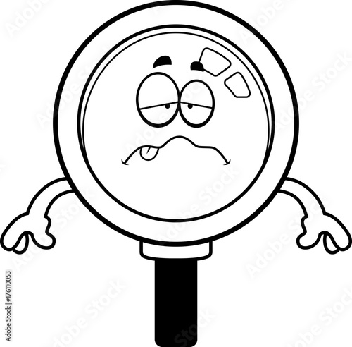 Sick Cartoon Magnifying Glass
