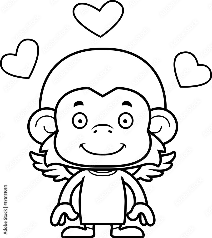 Cartoon Smiling Cupid Monkey Cartoon Smiling Cupid Monkey