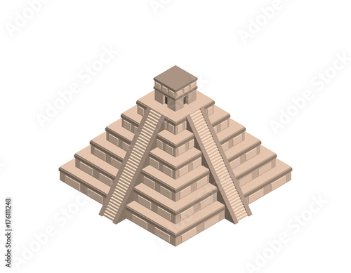 Mayan pyramid. Isolated on ...