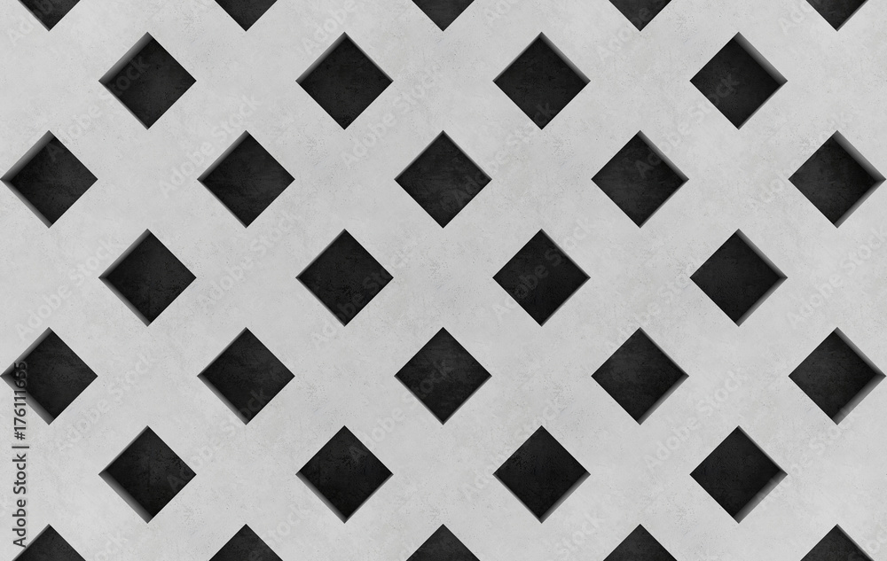 Polygonal concrete wall in the form of a crate. 3D rendering Polygonal concrete wall in the form of a crate. 3D rendering
