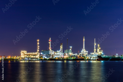 Industrial view at oil refinery plant form industry zone
