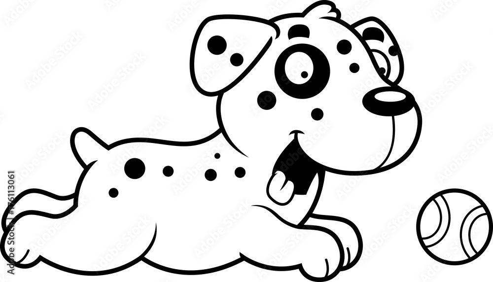 Cartoon Dalmatian Chasing Ball Cartoon Dalmatian Chasing Ball