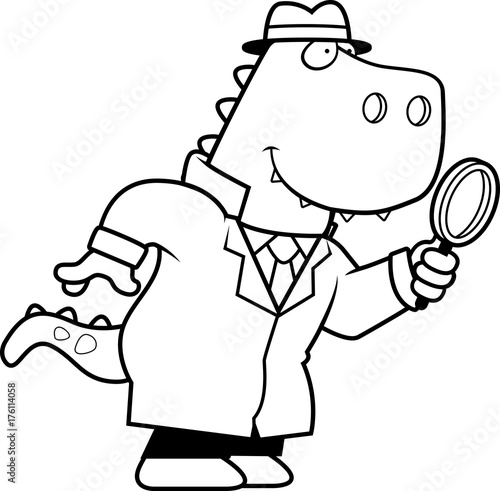 Cartoon Dinosaur Detective
